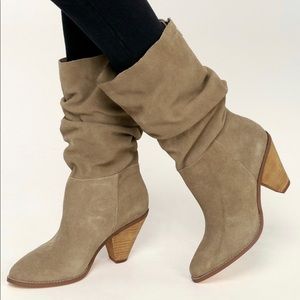 Chinese Laundry suede slouch boots